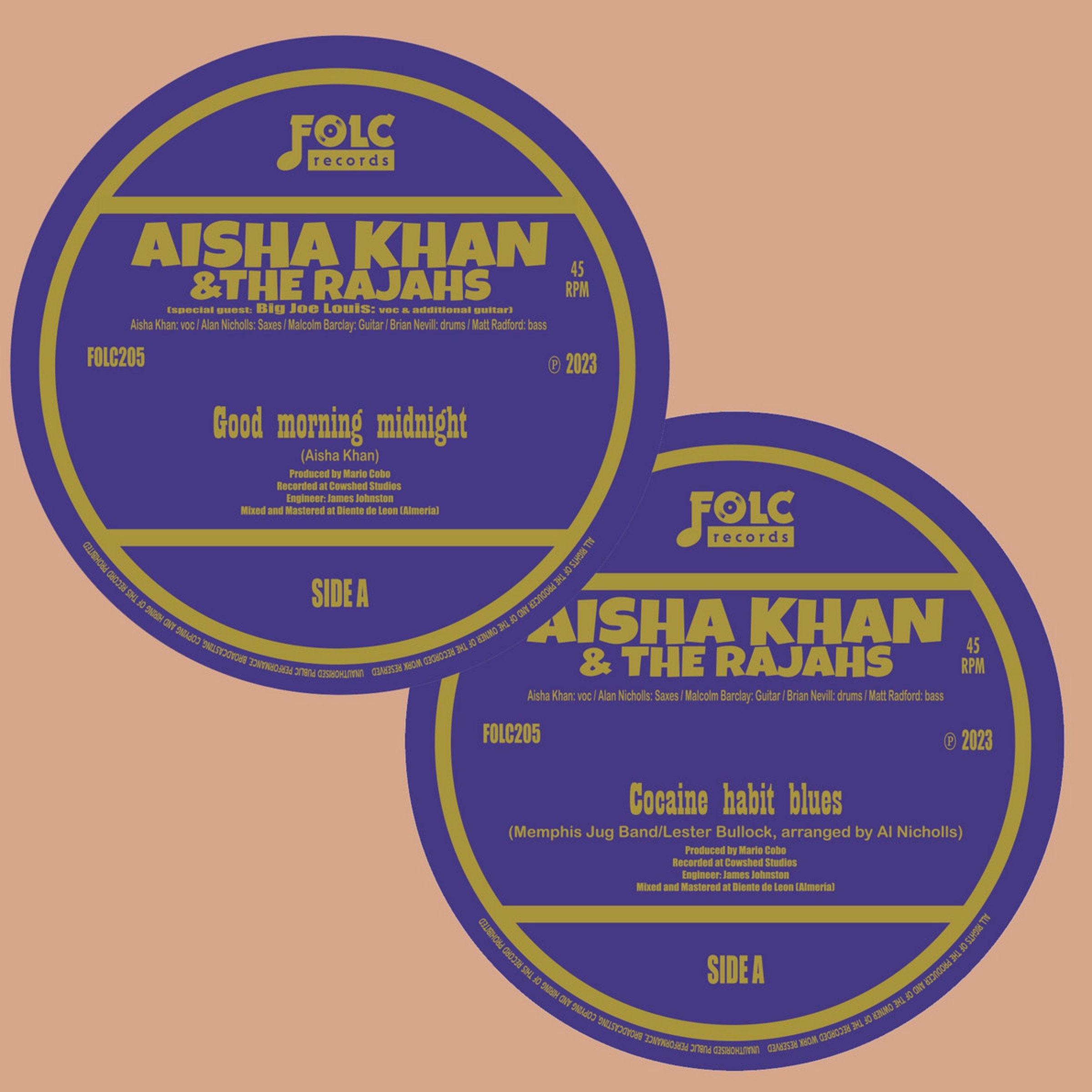 AISHA KHAN & THE RAJAHS - Good morning midnight/cocaine habit blues 7 ...