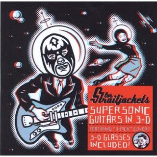 LOS STRAITJACKETS - Supersonic guitars in 3-d (clear with red & blue swirl) LP