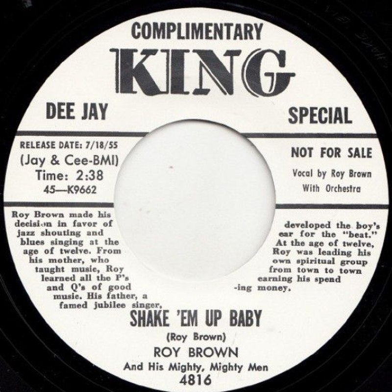 ROY BROWN - Shake em up baby/letter to baby 7