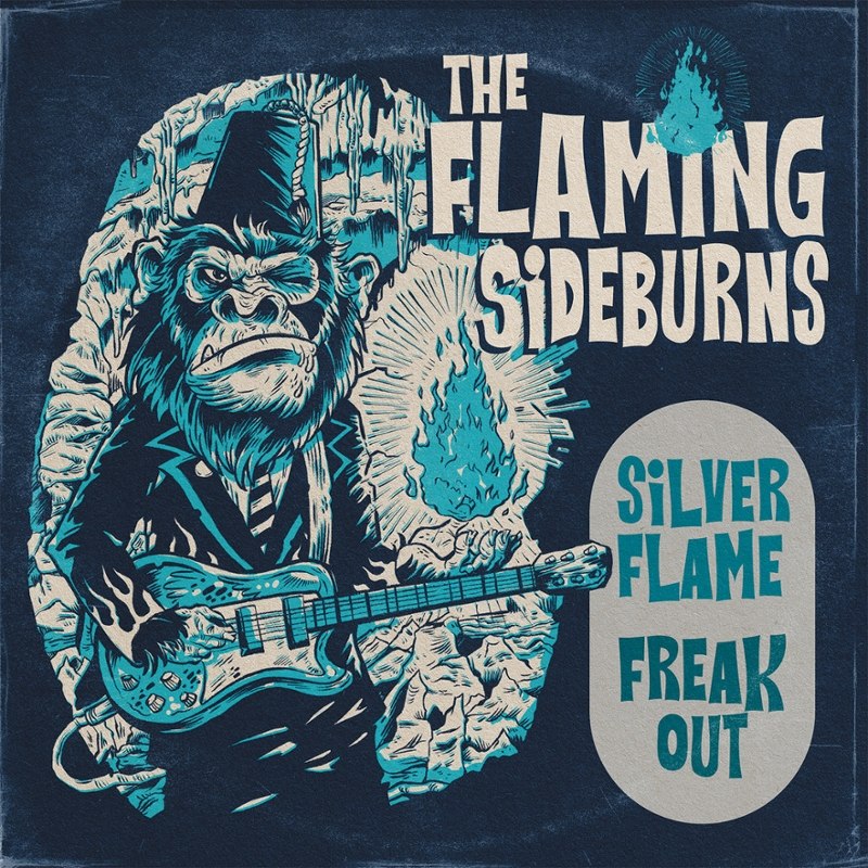 FLAMING SIDEBURNS - Silver flame 7