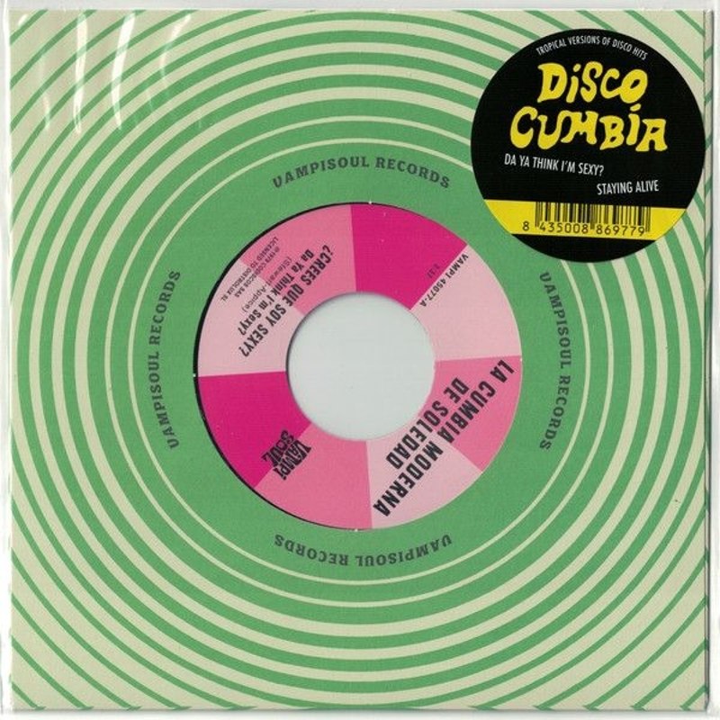 LA CUMBIA MODERNA DE SOLEDAD / MACHUCA CUMBIA - Da ya think i'm sexy?/stayin' alive (pink/yellow) 7