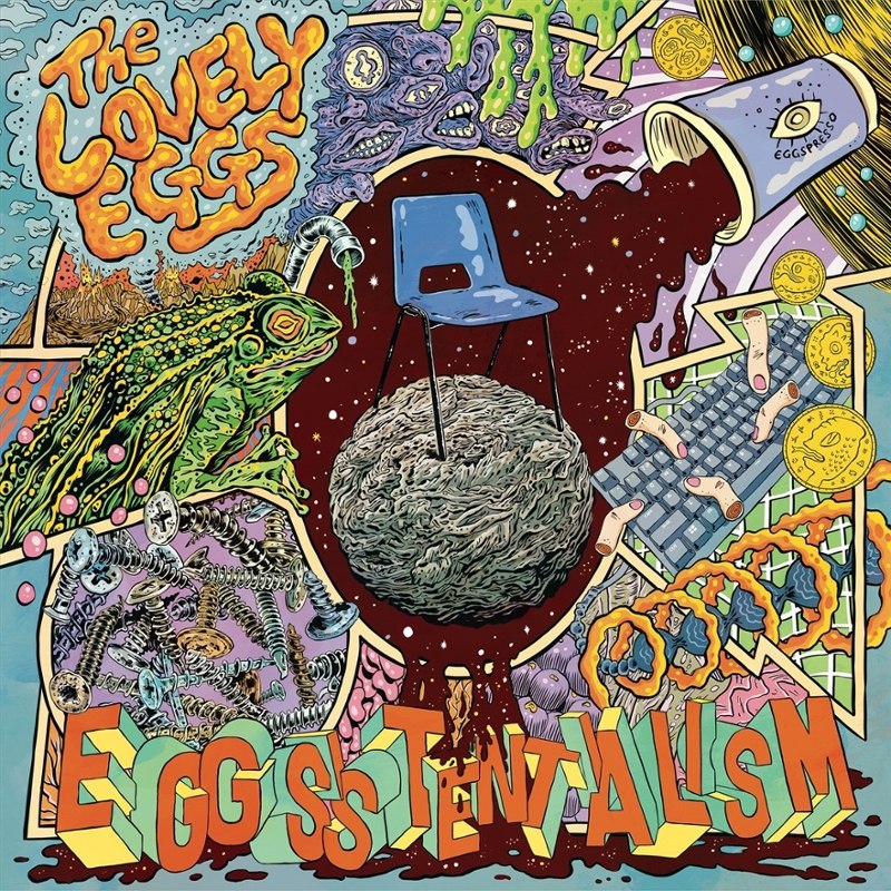 LOVELY EGGS - Eggsistentialism (transparent blue coffee splatter) LP