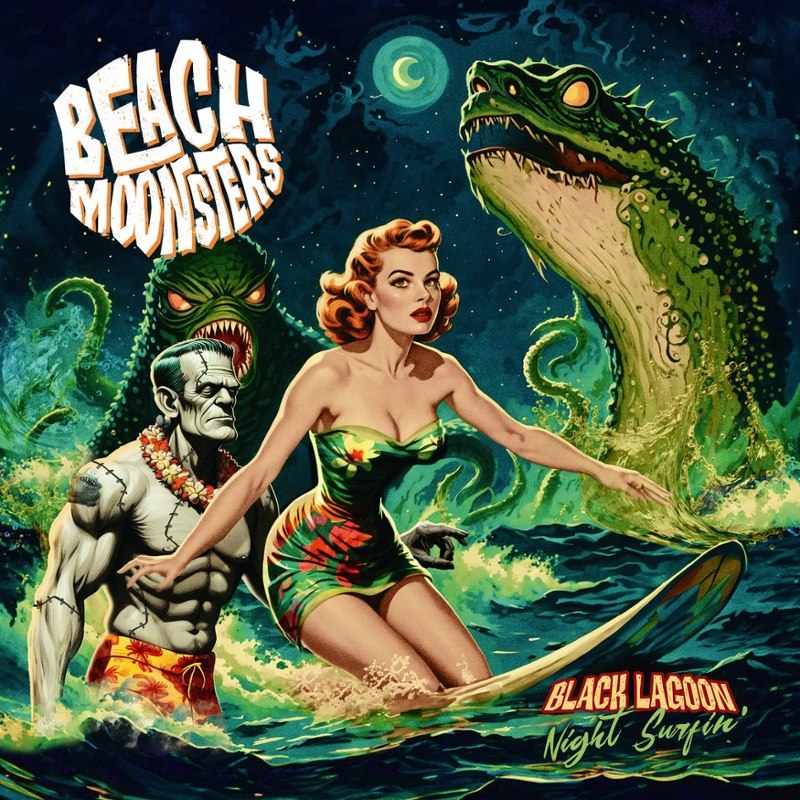 BEACH MOONSTERS - Blue lagoon night surfin' LP